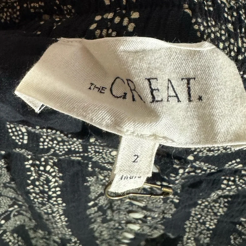 THE GREAT. Black and Cream Floral Maxi Skirt - Picture 9 of 13